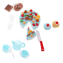 54 Pieces Plastic Birthday Cake Food Cutting Set Kids Pretend Play Toys