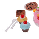 54 Pieces Plastic Birthday Cake Food Cutting Set Kids Pretend Play Toys