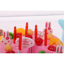 54 Pieces Plastic Birthday Cake Food Cutting Set Kids Pretend Play Toys