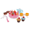 54 Pieces Plastic Birthday Cake Food Cutting Set Kids Pretend Play Toys