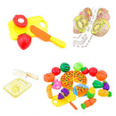 24pcs Plastic Fruits Vegetables Pizza Slices Set Kids Kitchen Role Play Fun Food Cutting & Slicing Toy