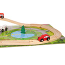 40 Pieces Urban Track Train Wooden Set Toy Rail Overpass Traffic Scene Toys