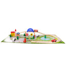 40 Pieces Urban Track Train Wooden Set Toy Rail Overpass Traffic Scene Toys