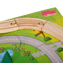 40 Pieces Urban Track Train Wooden Set Toy Rail Overpass Traffic Scene Toys