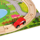 40 Pieces Urban Track Train Wooden Set Toy Rail Overpass Traffic Scene Toys