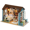 New Kits DIY Miniature Dollhouse with Furniture Set and Dust Cover Doll Room Decor Kids Toy Gift