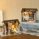 New Kits DIY Miniature Dollhouse with Furniture Set and Dust Cover Doll Room Decor Kids Toy Gift