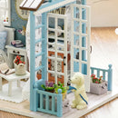 New Kits DIY Miniature Dollhouse with Furniture Set and Dust Cover Doll Room Decor Kids Toy Gift