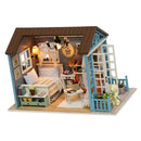 New Kits DIY Miniature Dollhouse with Furniture Set and Dust Cover Doll Room Decor Kids Toy Gift
