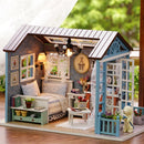 New Kits DIY Miniature Dollhouse with Furniture Set and Dust Cover Doll Room Decor Kids Toy Gift