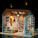 New Kits DIY Miniature Dollhouse with Furniture Set and Dust Cover Doll Room Decor Kids Toy Gift