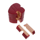 Wooden Intelligence Toy Kong Ming Lock Red Heart Puzzle 3D Brain Teaser Puzzle for Kids Children