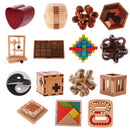 Wooden Intelligence Toy Kong Ming Lock Red Heart Puzzle 3D Brain Teaser Puzzle for Kids Children