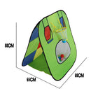 31.5inch Kid Green Portable Tent with Basketball Hoop & Football Goals Outdoor Garden Toy