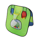 31.5inch Kid Green Portable Tent with Basketball Hoop & Football Goals Outdoor Garden Toy