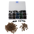 150 Pieces 12mm Mixed Color + 6-12mm Black Plastic Eyes with Washers for Teddy Bear Doll Puppet Kids DIY Craft