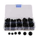 100 Pieces Solid Black Round Mushroom Domed Sewing Buttons for Doll Eyes Nose Making 9-15mm