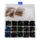 264 Pieces 6-12mm Mixed Color Plastic Safety Eyes with Washers for Bear Doll Soft Animal Toys DIY Making
