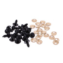 100 Pieces 6-12mm 5 Sizes Solid Black Plastic Safety Eyes for Teddy Bears Soft Animal Toys Kids Craft