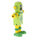 Mini Wooden Walnut Robot Toy Kids Gift Toy Walnut People Decor Light Green