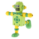 Mini Wooden Walnut Robot Toy Kids Gift Toy Walnut People Decor Light Green