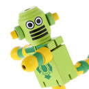 Mini Wooden Walnut Robot Toy Kids Gift Toy Walnut People Decor Light Green