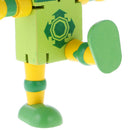 Mini Wooden Walnut Robot Toy Kids Gift Toy Walnut People Decor Light Green