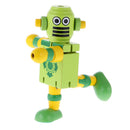 Mini Wooden Walnut Robot Toy Kids Gift Toy Walnut People Decor Light Green