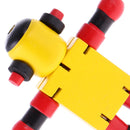 Mini Wooden Walnut Robot Toy Kids Gift Toy Walnut People Decor Yellow