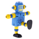 Mini Wooden Walnut Joint Robot Toy Kids Gift Toy Walnut People Decor Blue