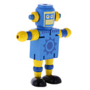 Mini Wooden Walnut Joint Robot Toy Kids Gift Toy Walnut People Decor Blue