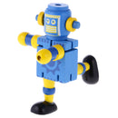 Mini Wooden Walnut Joint Robot Toy Kids Gift Toy Walnut People Decor Blue