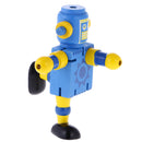 Mini Wooden Walnut Joint Robot Toy Kids Gift Toy Walnut People Decor Blue