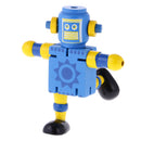 Mini Wooden Walnut Joint Robot Toy Kids Gift Toy Walnut People Decor Blue