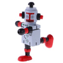 Mini Wooden Walnut Joint Robot Toy Kids Gift Toy Walnut People Decor Grey