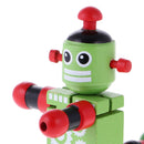 Mini Wooden Walnut Joint Robot Toy Kids Gift Toy Walnut People Decor Green
