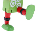 Mini Wooden Walnut Joint Robot Toy Kids Gift Toy Walnut People Decor Green