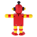 Mini Wooden Walnut Robot Toy Kids Gift Toy Walnut People Decor Red
