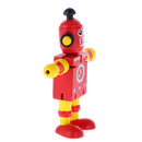 Mini Wooden Walnut Robot Toy Kids Gift Toy Walnut People Decor Red