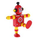 Mini Wooden Walnut Robot Toy Kids Gift Toy Walnut People Decor Red