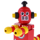 Mini Wooden Walnut Robot Toy Kids Gift Toy Walnut People Decor Red