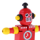 Mini Wooden Walnut Robot Toy Kids Gift Toy Walnut People Decor Red