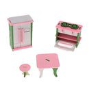 Lot 4 Pieces Wooden Doll House Miniature Furniture Kids Pretend Play Toys