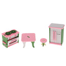 Lot 4 Pieces Wooden Doll House Miniature Furniture Kids Pretend Play Toys
