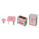 Lot 4 Pieces Wooden Doll House Miniature Furniture Kids Pretend Play Toys