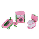 Lot 4 Pieces Wooden Doll House Miniature Furniture Kids Pretend Play Toys