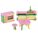 Lot 4 Pieces Wooden Doll House Miniature Furniture Kids Pretend Play Toys