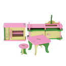 Lot 4 Pieces Wooden Doll House Miniature Furniture Kids Pretend Play Toys