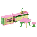 Lot 4 Pieces Wooden Doll House Miniature Furniture Kids Pretend Play Toys