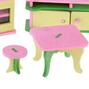 Lot 4 Pieces Wooden Doll House Miniature Furniture Kids Pretend Play Toys